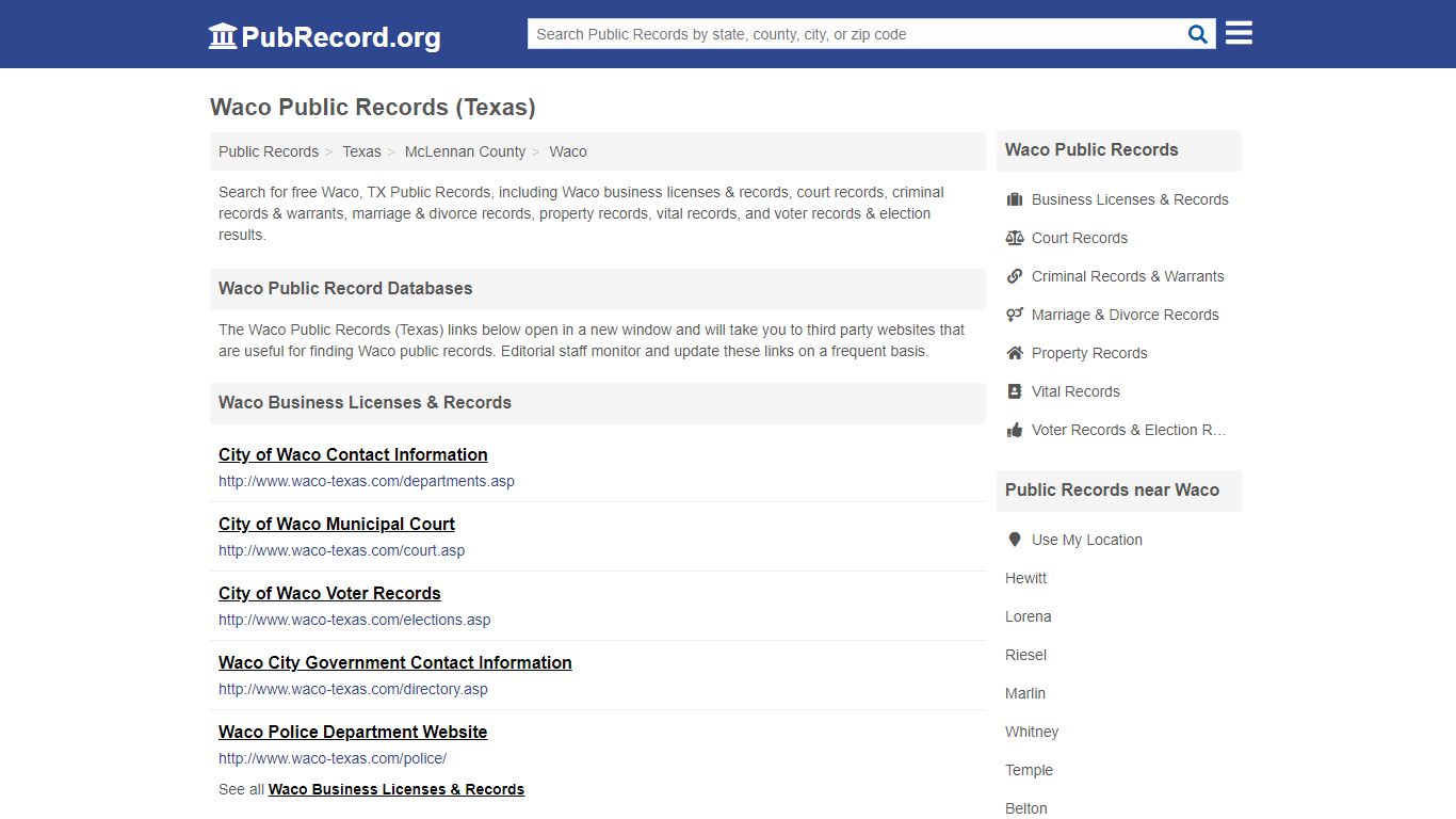 Free Waco Public Records (Texas Public Records)