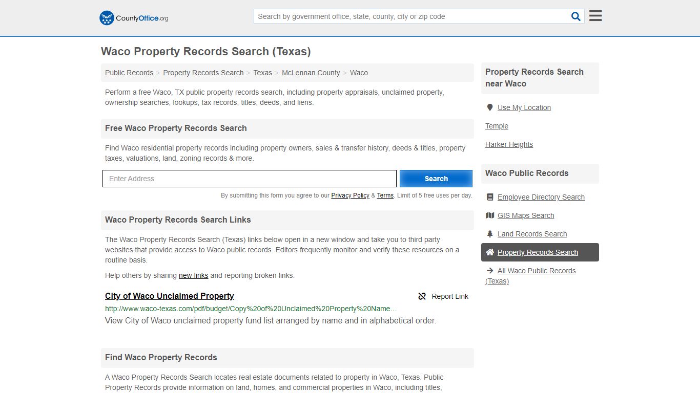 Property Records Search - Waco, TX (Assessments, Deeds ...